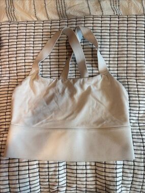 Athleta Light Cream Sports Bra Tank with Wide Straps